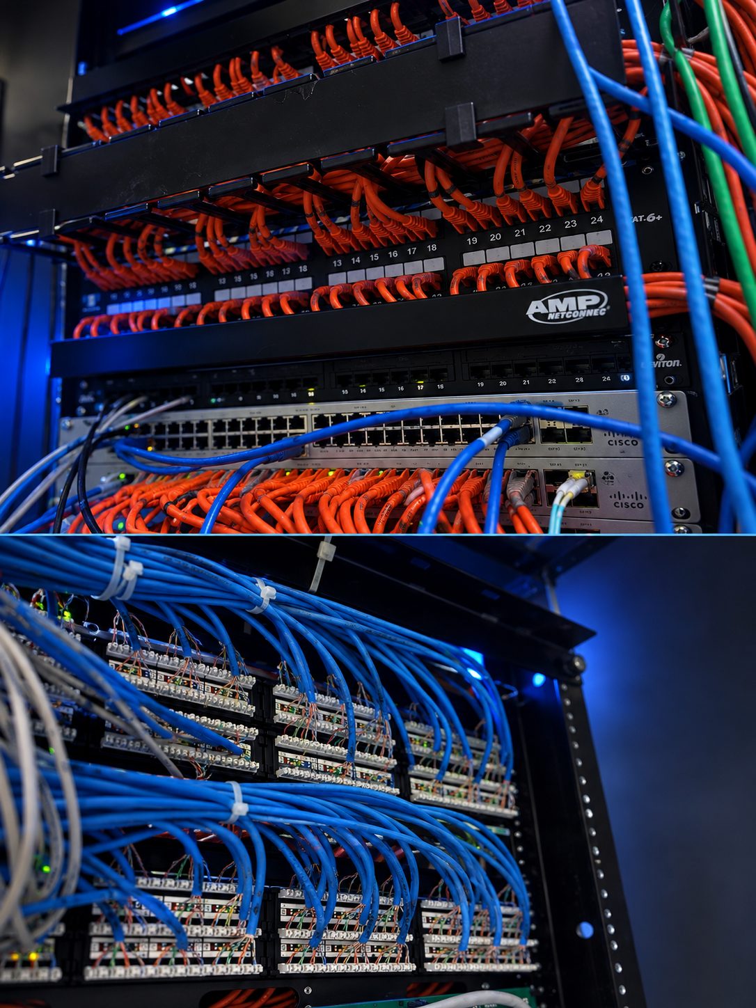 Neat network cable run